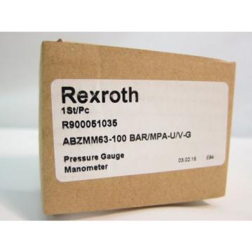 New India Canada Bosch Rexroth R900051035 ABZMM63 Manometer Pressure Gauge 100 Bar/MPA 