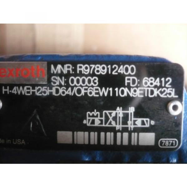 New Australia Russia Rexroth R978912400 H-4WEH25HD64/OF6EW110N9ETDK25L Valve #4 image