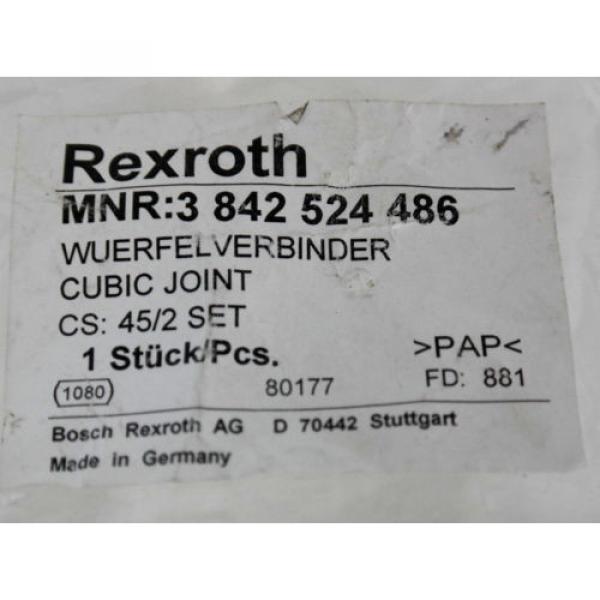 LOT Australia Korea OF 4 NEW REXROTH 3-842-524-486 CUBIC JOINT CONNECTORS 3842524486 #3 image