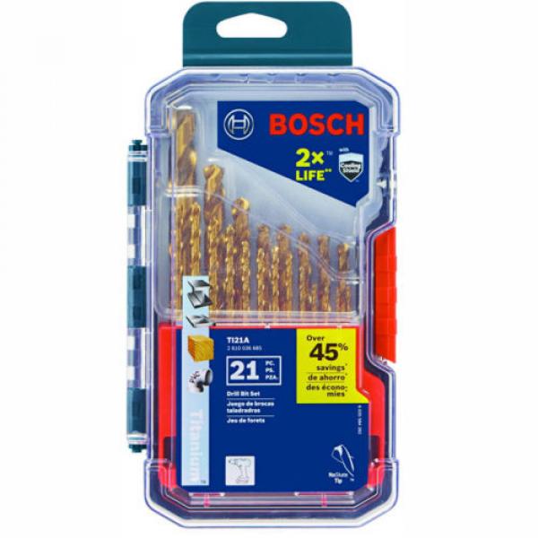 BOSCH TI21A Titanium-Coated 21 PC Drill Bit Set #1 image