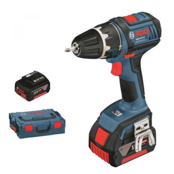 BOSCH BATERÍA ATORNILLADOR GSR 18 V-LI + 2 BATERÍAS 4,0 AH + L-BOXX #1 image